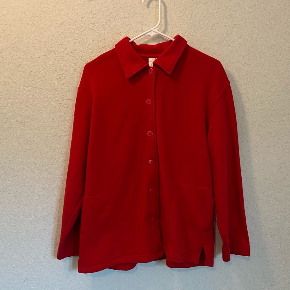 Vintage red collared jacket, size L